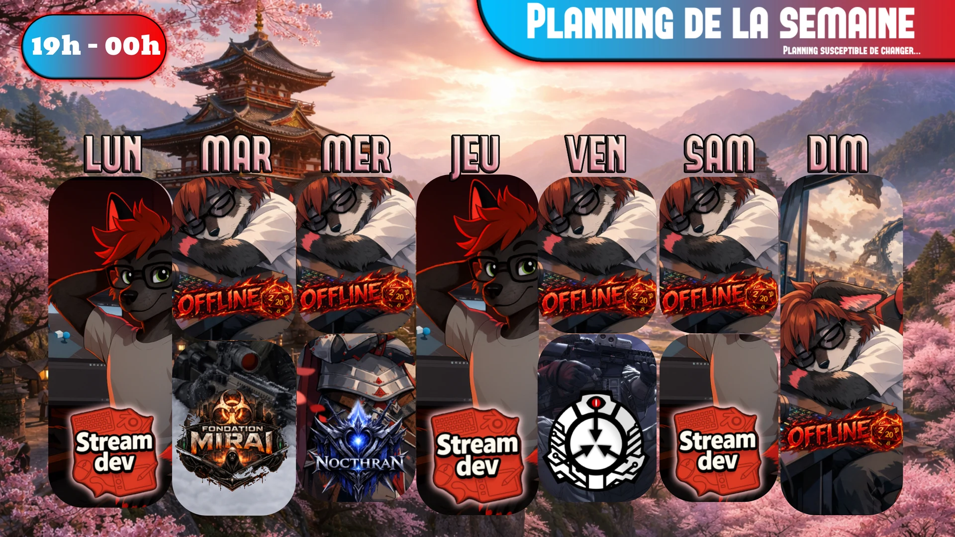 Planning des streams
